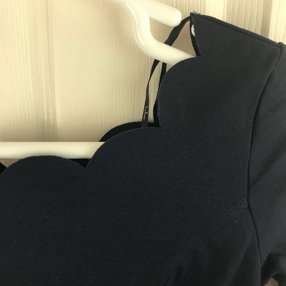 Lulus Tip The Scallops Blue Dress Small 3/4 Sleeve - Picture 2 of 5